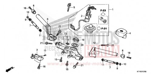 HANDLE PIPE/TOP BRIDGE CBR125RSF de 2015